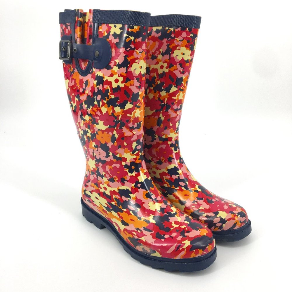Chooka Floral Print Tall Rain Boots Size 7